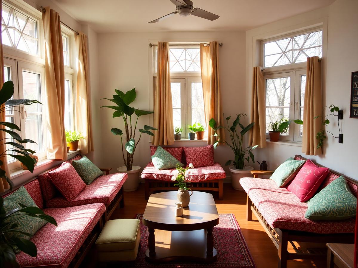 Welcoming common area for residents at Adhi Womens Hostel